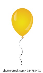 3d Realistic Colorful Balloon. Holiday illustration of flying glossy balloon. Isolated on white Background. Vector Illustration