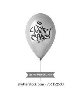 3d Realistic Colorful Balloon Set. Holiday illustration of flying glossy balloon set. Isolated on white Background. Vector Illustration