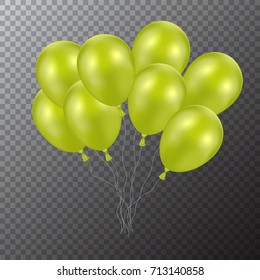 3d Realistic Colorful Balloons. Set. Holiday illustration of flying glossy balloons. 