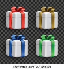 3d realistic colorful gift box collection vector graphic