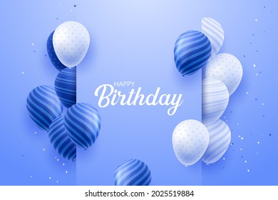 3d Realistic Colorful Happy Birthday Balloons Stock Vector (Royalty ...