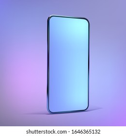 3D realistic colorful smartphone mockup. Template for infographics and UI design. Phone frame with blank display isolated templates. Vector cell phone concept