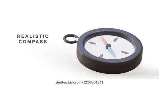 3d realistic compass. Vector illustration.