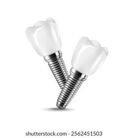 3D realistic composition of dental implantation. Illustration of dental activity.