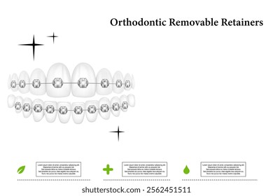 3D realistic composition of dental implantation. Illustration of dental activity.