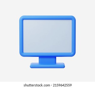 3d Realistic Computer monitor icon vector illustration.