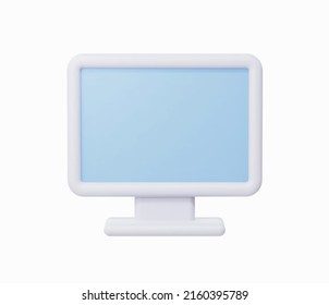 3d Realistic Computer monitor icon vector illustration.