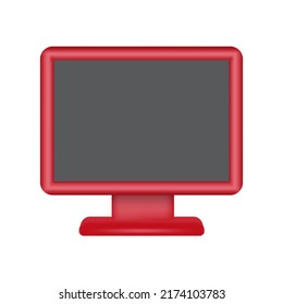 3d Realistic Computer monitor icon vector illustration.
