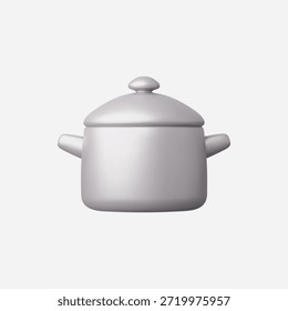 3d Realistic Cooking Pot vector illustration