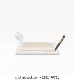 3d realistic Copywriting, writing icon. Creative writing and storytelling, education concept. Vector illustration.