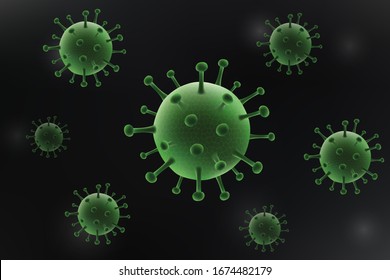 3d realistisches Coronavirus. Virenhintergrund