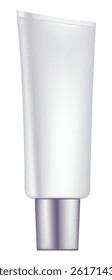 3d realistic cosmetic tube on a white background,Cosmetic Isolated in Silver,Purple Color,Vector illustration Blank Grey plastic packaging mockup for Gel Serum,Medical,Creams,Shampoo and Sun cream