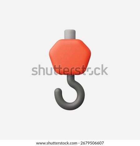3d Realistic Crane Lifting Hook icon vector Illustration