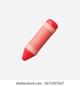 3d Realistic Crayon icon vector Illustration