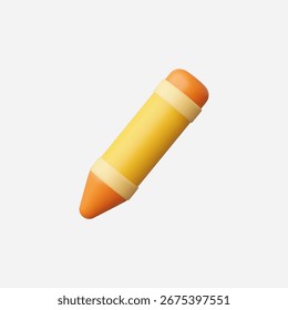 3d Realistic Crayon icon vector Illustration