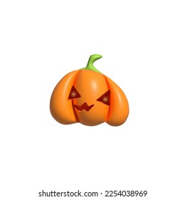 3d realistic creepy pumpkin vector halloween