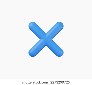 3D Realistic Cross checkmark sign vector illustration