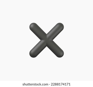 3D Realistic Cross checkmark sign vector illustration