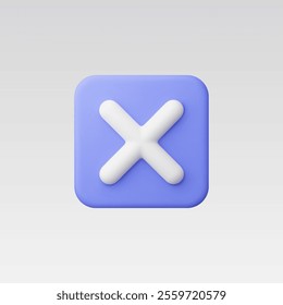 3d Realistic Cross checkmark sign vector illustration