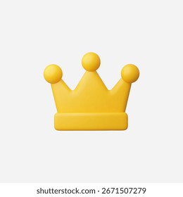 Ilustración vectorial de icono de corona realista 3d