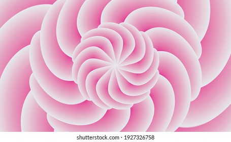 3d realistic curved floral pink flower background