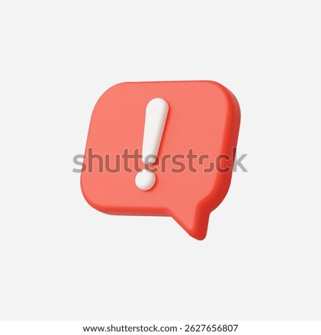 3d Realistic Danger attention icon Vector illustration