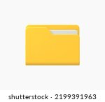 3d Realistic data folder icon vector illustration.