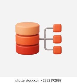 3d Realistic Database icon vector illustration
