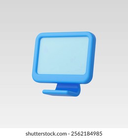 3d Realistic Desktop Monitor Icon vector illustration