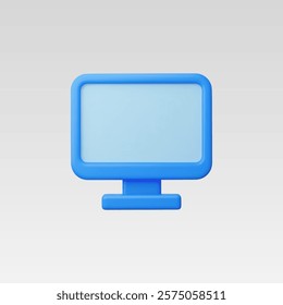 3d Realistic Desktop Monitor Icon vector illustration