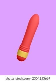 3d realistic dildo vibrator isolated on light background. Sex toy for sex shop. Vector illustration