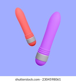 vibrador 3d de dildos realistas aislado en el fondo de la luz. Juguetes sexuales para la tienda sexual. Ilustración del vector
