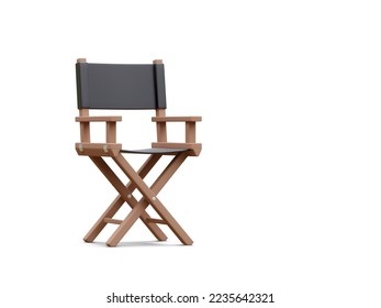 3d realistic director chair isolated on light background. Vector illustration