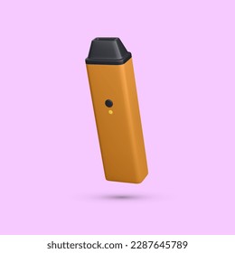 3d realistic disposable electronic cigarette isolated on light background. Modern smoking, vaping and nicotine with different flavors. Vector illustration.