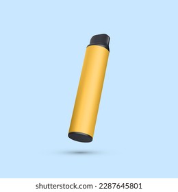 3d realistic disposable electronic cigarette isolated on light background. Modern smoking, vaping and nicotine with different flavors. Vector illustration.