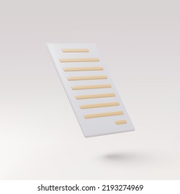 3d-Symbol für realistische Dokumente. Papierblätter. Vektorgrafik.
