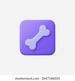 3d Realistic Dog Bone icon vector Illustration