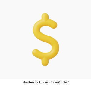 3d Realistic Dollar icon vector illustration
