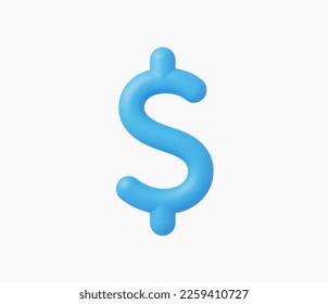 3.ª ilustración vectorial del icono del dólar realista
