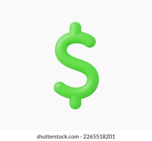 3d Realistic Dollar icon vector illustration
