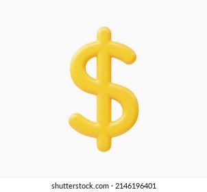 3d Realistic Dollar Sign vector illustration.