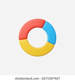 Ícone Gráfico de rosca realista 3d vetor Ilustração