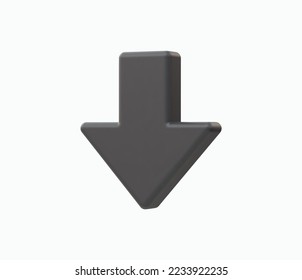 3d Realistic down button vector illustration