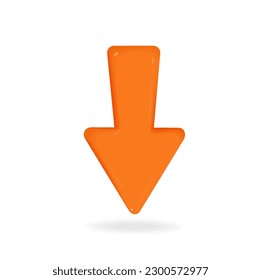 3d Realistic down button vector illustration