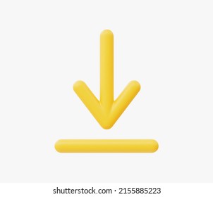 3D Realistic download button vector illustration