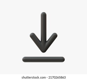 3D Realistic download button vector illustration