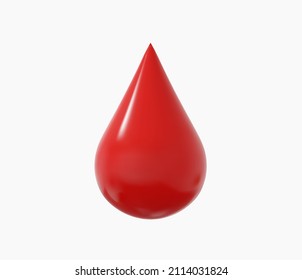 3D Realistic Drop of red blood vector illustrations. 