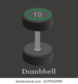 3d realistic dumbbell with black. Vector illustration