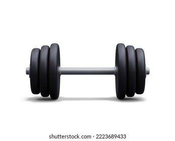 3d realistic dumbbell isolated on white background. Vector illustration