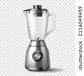 3d realistic electric juicer blender appliance with glass container icon isolated on white background. Empty electrical kitchenware device. Health food and drink concept. Vector illustration